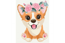 PAINT  BY NUMBERS  KBS7097 CORGIN IN A WREATH