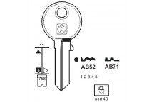 BLANK KEY AU58R ERREBI AB52 ABUS 40MM