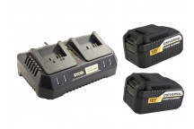 RYOBI CORDLESS CHARGER AND BATTERIES KIT 2X4000MAH