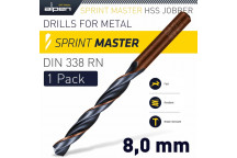 ALPEN HSS SPRINT MASTER 8.0MM X1 SLEEVED DIN338 DRILL BIT