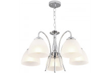 BRIGHTSTAR POLISHED CHROME FROSTED GLASS CHANDELIER