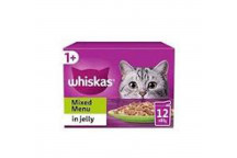 WHISKAS ADULT CAT FOOD MIX SELECTION IN JELLY 12X85G