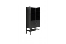 MELAMINE BLACK OPTIMA 2DOOR SHELF CABINET 1660X790X400MM