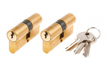 CYLINDER EURO J512BRCLAM BRASS 60MM 2PP JAGUAR