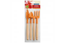 WOODEN HANDLE GARDEN TOOL SET 4PIECE
