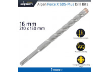 ALPEN FORCE X 16.0 X 210/150 SDS-PLUS DRILL BIT X4 CUTTING EDGES