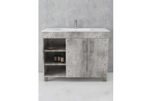 FREESTANDING CONCRETE DOUBLE DOOR WOOD BATHROOM CABINET 850X900X470MM