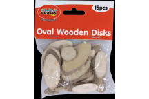 WOODEN CRAFT OVAL SMALL 15PIECE