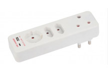 MULTIPLUG 1X16A 2XEURO 1XSCHUKO 1XUSB-A 1XUSB-C CORE