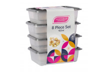CONTOUR CHARCOAL PLASTIC CONTAINER SET 4X425ML