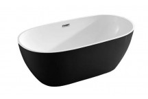 BIJIOU BLACK POTET FREESTANDING ACRYLIC BATH 1600X815X580MM