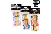 ASSORTED COLOURS RAFFIA TWINE PAPER 6PACK