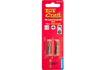 POZI 2 X 25MM INSERT BIT TORSION TIN COATED 2PCE PZ2