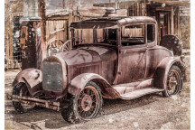 VINTAGE RIDE DECOUPAGE A3