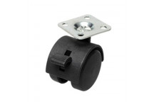 Swivel Castor Wheel Polyurethane With Brakes 50mm - Black