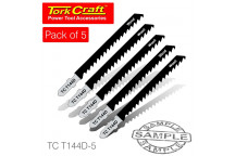 TORK CRAFT T-SHANK JIGSAW BLADE FAST CUT FOR WOOD 4MM 6TPI 5PC