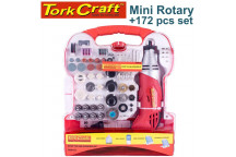 TORK CRAFT MINI ROTARY TOOL 170W AND ACCESSORY KIT 172 PC IN PLASTIC CASE