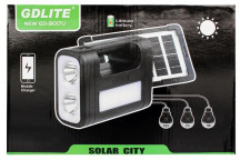 SOLAR LIGHT SET INCL MAIN UNIT CHARGER 3X BULBS