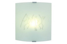 EUROLUX LARGE ROCK PAINTING OPAL GLASS WALL LIGHT