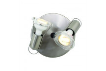 EUROLUX 2LIGHT SATIN CHROME MINI DISC SPOT LIGHT