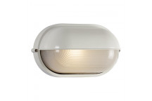 EUROLUX WHITE LARGE EYELID OVAL BULKHEAD 100W