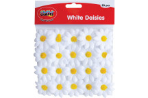WHITE CRAFT ARTIFICIAL DAISIES 45MM 20PIECE