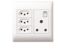 LEGRAND YSALIS WHITE SINGLE SWITCH SOCKET + 3RSA 100X100