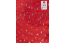 RED CRAFT FELT WITH SILVER STAR