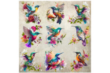 PAPER PRINT HUMMING BIRD DECO 300MM