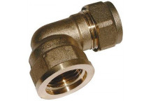 90 DEGREE ELBOW FEMALE BRASS COMPRESSION  22MMX3/4\"