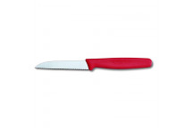 VICTORINOX PARING KNIFE WAVY EDGE RED 8CM