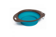 VALEMOUNT SMALL TURQUOISE SILICONE FOLDABLE TRAVEL PET BOWL