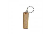 KEYRING WOODEN RECTANGLE 2PIECE 3CM