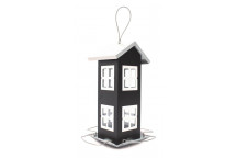 VALEMOUNT LARGE BLACK STEEL HOUSE BIRD FEEDER 25.5X12(8)CM.