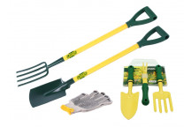 LASHER LADIES SPADE, FORK GLOVES AND 3PIECE GARDEN TOOL KIT