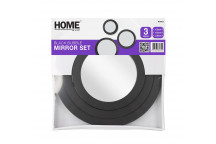 HOMEQUIP BLACK BUBBLE MIRROR 20X20CM 25X25CM 30X30CM 3PIECE