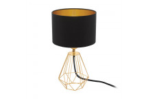 EUROLUX CARLTON 2 TABLE LAMP BLACK/GOLD 165MM