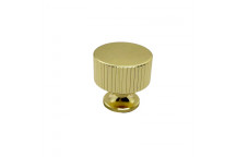 ROCO BRASS PLATED FLUTED KNOB 28MM