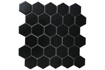 GLOBAL STONE HEXAGONAL PORCELAIN BLACK MATT 270X285MM