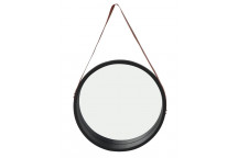 HOME QUIP BLACK PORTHOLE MIRROR 50X50CM