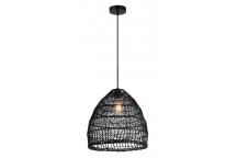 K LIGHT BLACK E27 RATTEN PANDENT LIGHT 40CM