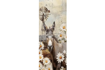 DECOUPAGE DOOR DONKEY WITH DAISIES