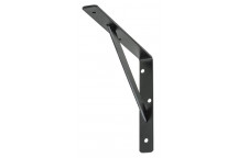 POWDER COATED STEEL TRIANGLE BLACK STAYED SHELF BRACKET 250X150MM