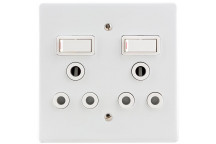 CRABTREE CLASSIC DOUBLE SOCKET SWITCH 100X100