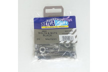 BLACK HEXAGON BOLTS AND NUTS M8X75MM P5