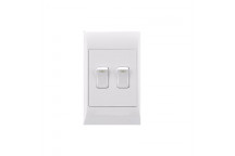 ELECTRICMATE WHITE 2LEVER 1WAY 50X100 SWITCH