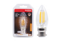 EUROLUX LED BULB FILAMENT CANDLE B22 4W DIMM 3000K