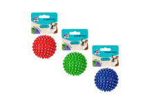 PET MALL DOG TOY VINLY BALL SPIKED 6.5CM