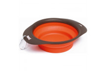 VALEMOUNT LARGE ORANGE SILICONE FOLDABLE TRAVEL PET BOWL