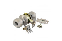 YALE SATIN SILVER ROUND CYCLINDER KNOBSET